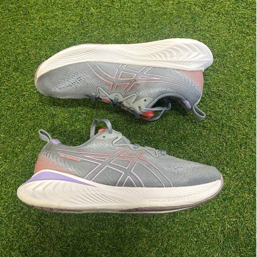 Asics Gel-Nimbus 25 Piedmont Grey Coral Running Shoes 1012B441 Womens 9